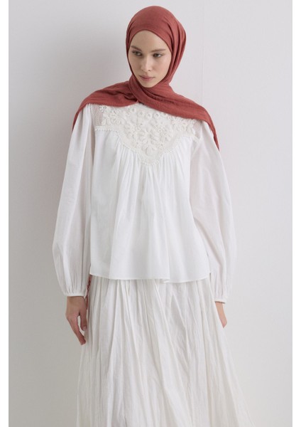 Drew Kiremit Bohem Uzun Saçaklı Pamuklu Şal