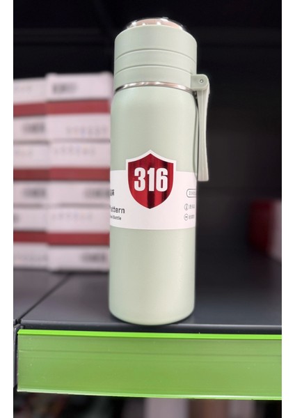 Paslanmaz Çelik Termos Su Şişesi 500ML Vakumlu Kapak Açık Yeşil Ithal Ürün modelleri