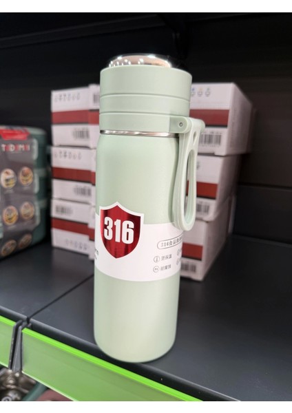 Paslanmaz Çelik Termos Su Şişesi 500ML Vakumlu Kapak Açık Yeşil Ithal Ürün fırsatları