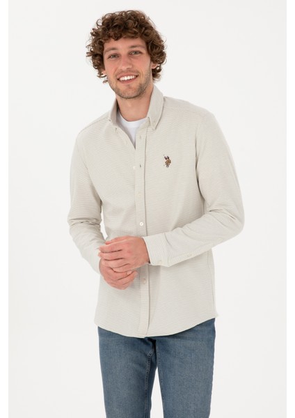 Erkek Ekru Gömlek Örme 50315877-VR019