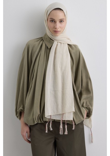 Drew Krem Bohem Uzun Saçaklı Pamuklu Şal fiyatları