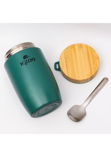 Bambu Kapak Yemek Termosu 500ML Çelik Termos Yeşil 12 Saat Sıcak Tutar fiyatları