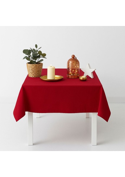 Vınterfınt Masa Örtüsü 145 x 240 cm Kırmızı Pamuklu Yıkama Sonrası Renk Değiştirmez fiyatları