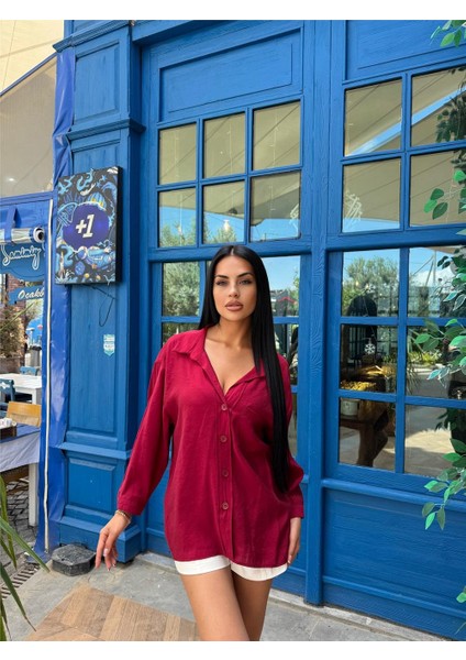 Bordo Viskon Cepli Gömlek indirimleri