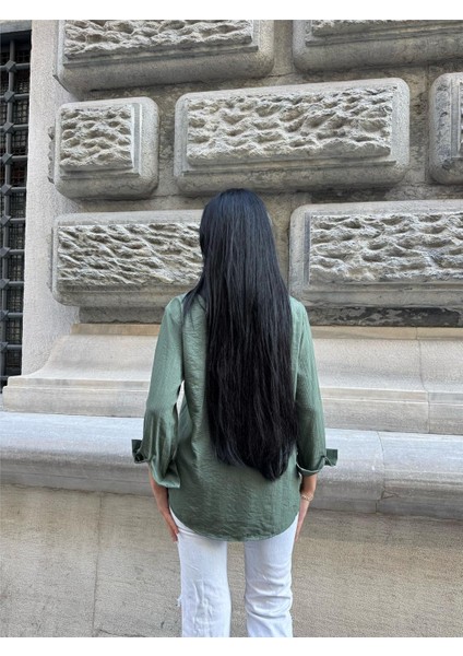 Haki Kırışık Oversize %100 Pamuk Gömlek fiyatları