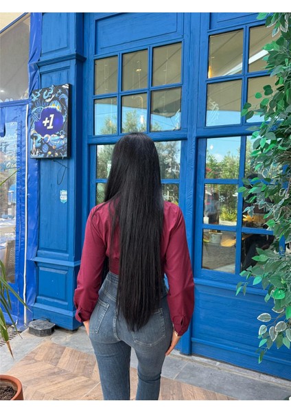 Bordo Pamuk Polyester Parçalı Gömlek fiyatları