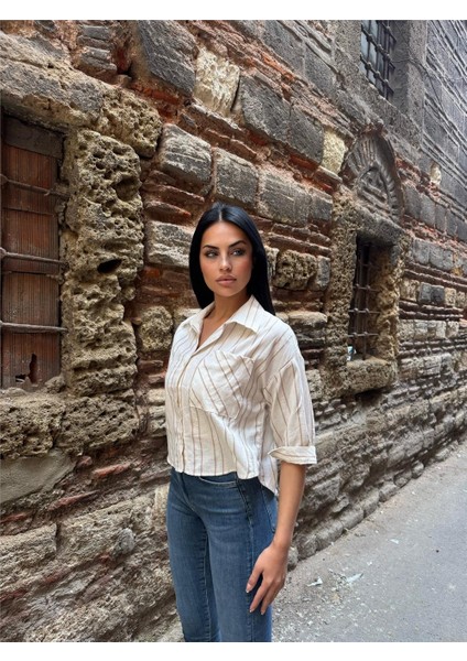 Vizon Çizgili Cepli Gömlek Kumaş Gömlek fiyatları
