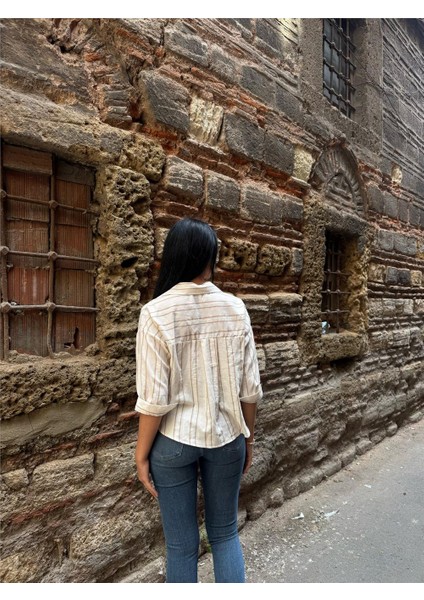 Vizon Çizgili Cepli Gömlek Kumaş Gömlek modelleri