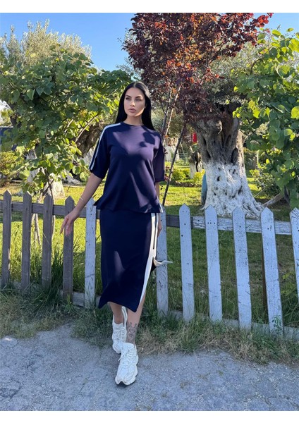 Laci %100 Pamuk Yandan Çizgili Midi Takım fırsatları