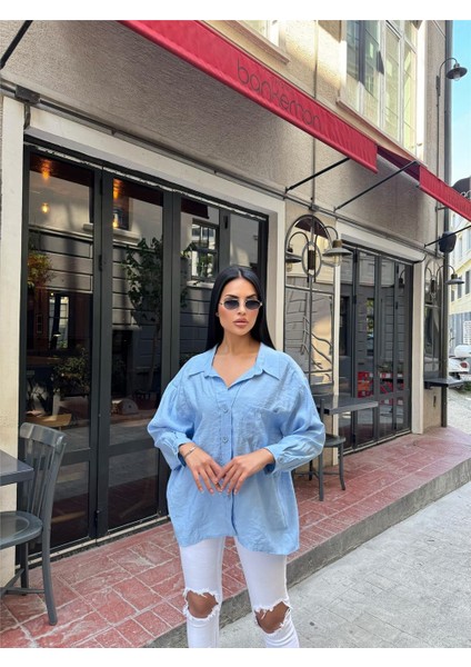 Mavi Pamuk Cepli Düşük Gömlek indirimleri