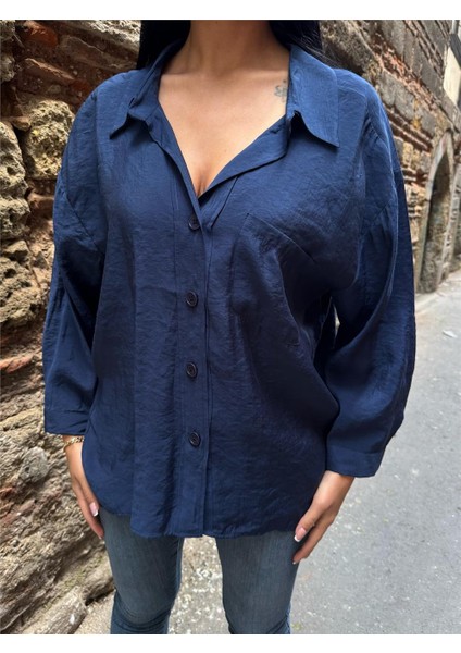 Lacı Pamuk Polyester Cepli Gömlek