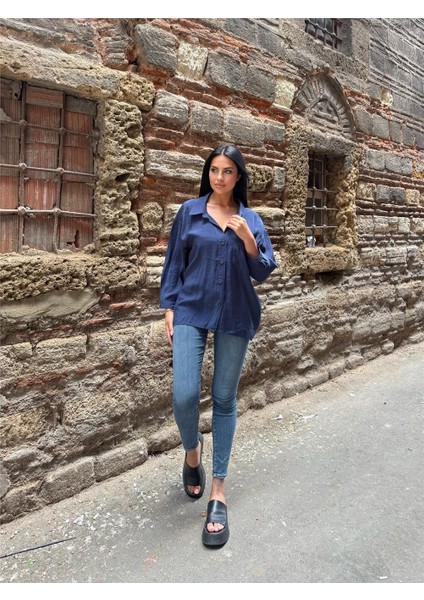 Lacı Pamuk Polyester Cepli Gömlek modelleri