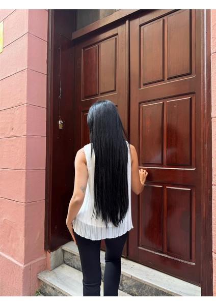 Beyaz Koton Viskon Pileli Kolsuz Bluz modelleri