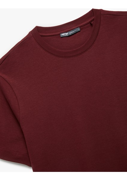 Regular Fit Bisiklet Yaka Pamuklu Kısa Kollu Basic Tişört modelleri