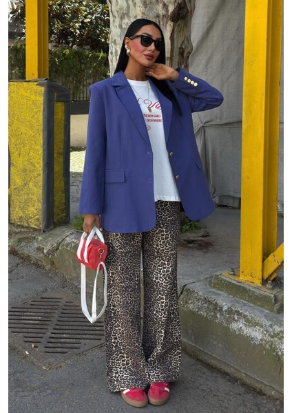 Kadın Indigo Kruvaze Oversize Uzun Ceket indirimleri