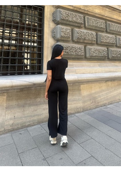 Siyah Modal Polyester Dokulu Bisiklet Yaka Takım fiyatları