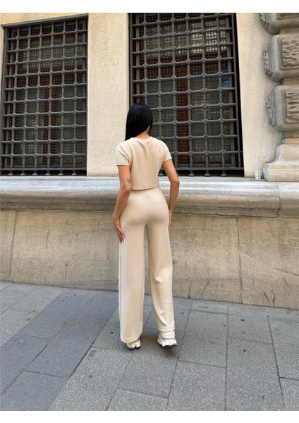 Taş Renk Modal Kumaş Bisiklet Yaka Takım fiyatları