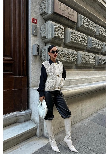 Kadın Taş Akrilik Triko Kolsuz Hırka fiyatları