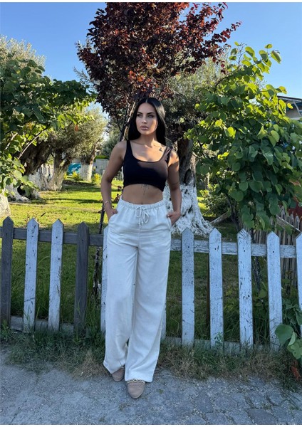 Taş Beli Lastikli Palazzo Pantolon indirimleri