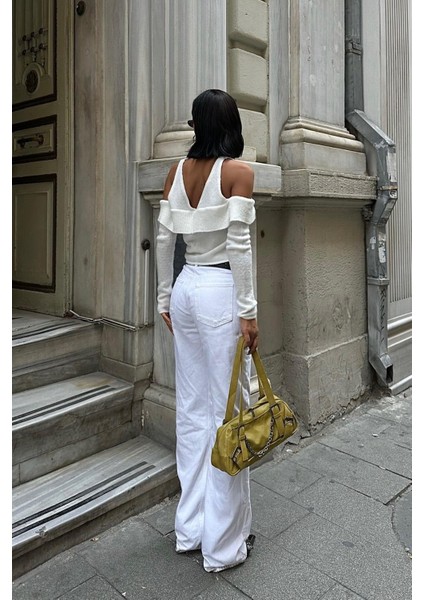 Kadın Ekru Kruvaze Triko Uzun Kollu Hırka indirimleri