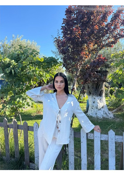 Taş Renk Bağlamalı Saten Kruvaze Takım indirimleri