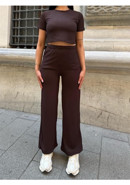 Kahve Modal Elastan Bisiklet Yaka Takım