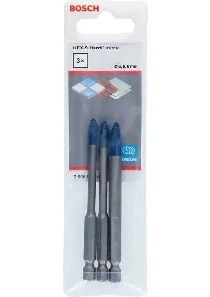 EXPERT HardCeramic HEX-9 Delme Ucu Seti 5/6/8 mm 3 parça fiyatları