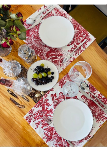 4’lü Kırmızı Rustik Amerikan Servisi fiyatları