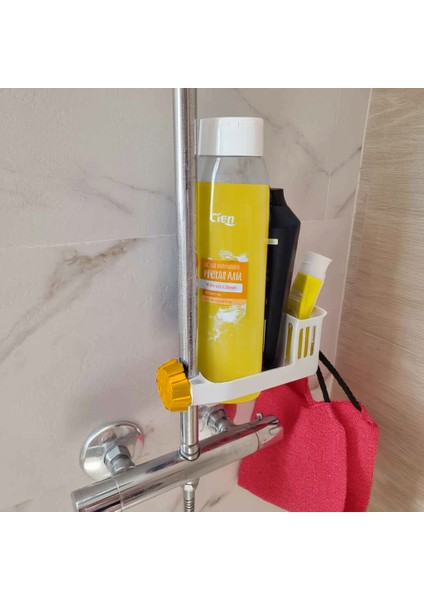 Duş Borusuna Takılabilir Şampuanlık Raf | 3D Baskı | Dayanıklı Petg Malzeme | Evrensel Uyumlu fırsatları