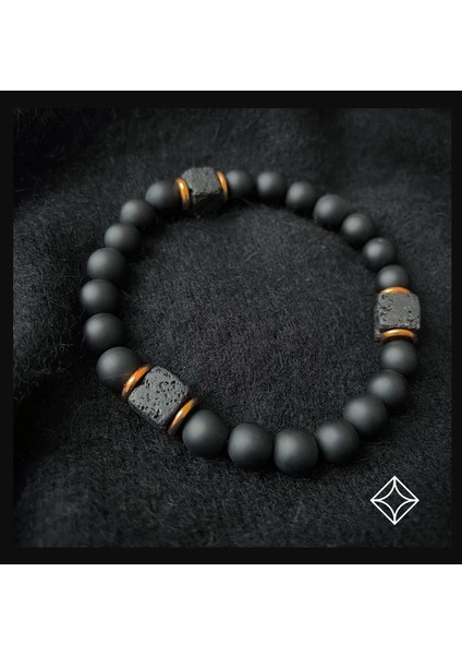 Küp Lav Taşı ve Mat Oniks Doğal Taş Bileklik fiyatları