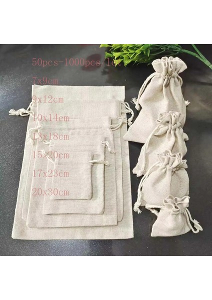50PCS/LOT 7x9 9X12 10X14CM Çuval Bezi Hediye Çantaları Jüt Çekme Çantaları Pamuk Keten Takı Çantaları Düğün Ekran Paketleme Hediyesi Pouchecolor: 7X9CM/BOYUT: 1lot (50PCS) (Yurt Dışından)