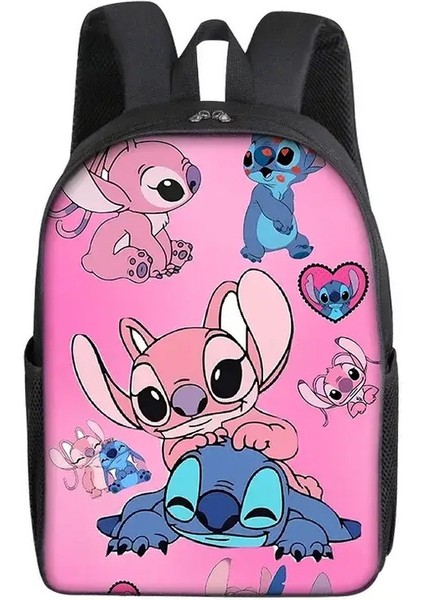Stitch Angel Disney Sırt Çantası Okul Çantası Çocuklar Için Karikatür Karikatür Hafif Okul Çantaları Büyük Kapasiteli Kız Kız Çocukları Sırt Hediye Renk: S06 (Yurt Dışından)