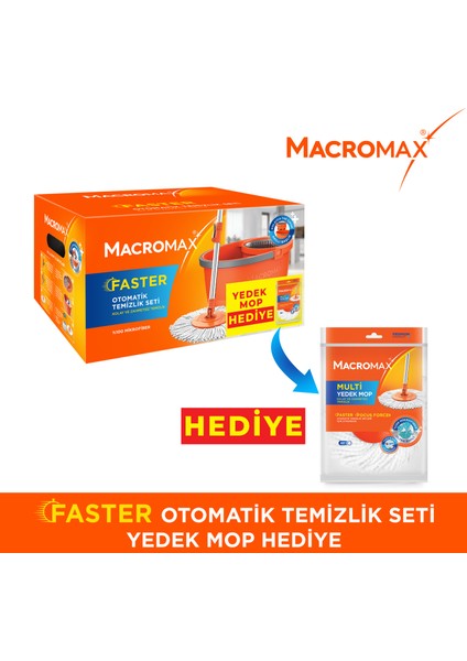 Faster Temizlik Seti (Yedek Mop Hediyeli)