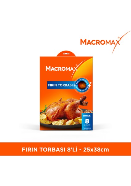 Fırın Torbası 8 Adet (25x38 cm), Lezzetli ve Sulu Pişirme İçin, Fırın Kirlenmesine Son