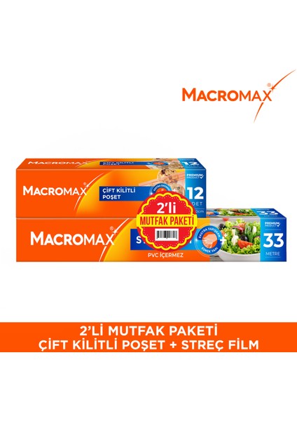 2 Li Mutfak PAKETİ(Ç.KİLİTLİ+33M Streç)