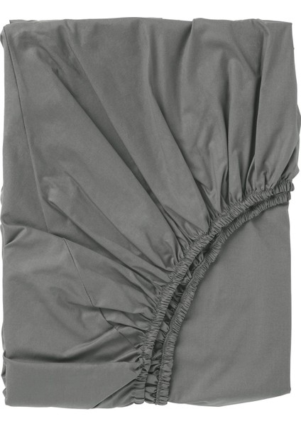 Ullvıde Çarşaf 160 x 200 cm Gri Lastikli Pamuk ve Liyosel Yumuşak Nefes Alabilen
