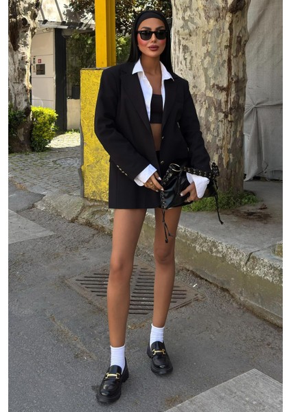 Kadın Siyah Dokuma Kruvaze Uzun Ceket fiyatları