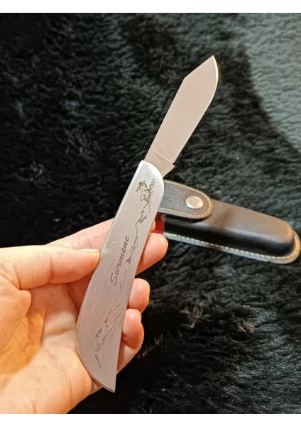 Sürbisa Krom Işlemeli Avcı Çakı Bıçağı (Tek Bıçaklı) 61808 8.0 Cm