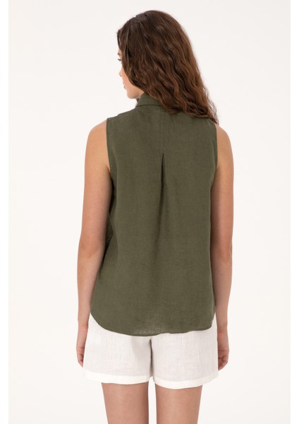 Kadın Koyu Haki Gömlek Kısa Kollu 50299740-VR111 indirimleri