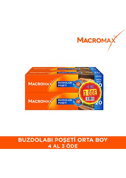 Buzdolabı Poşeti Orta Boy - 4 Al 3 Öde 80 Lı Paket