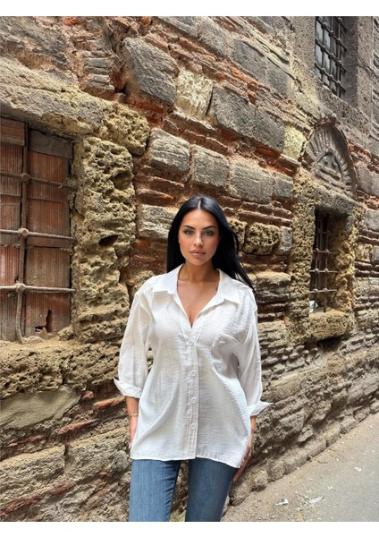 Beyaz Pamuklu Cepli Düşük Gömlek fırsatları