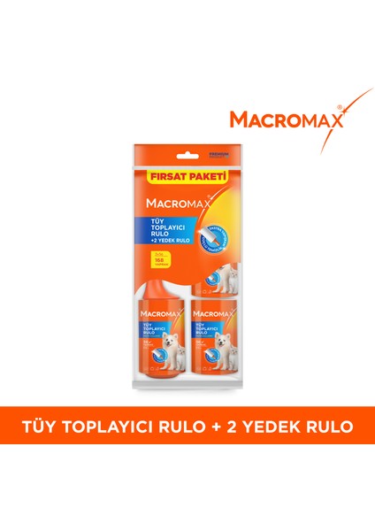 Tüy Toplayıcı Fırsat Paketi, 1 Rulo ve 2 Yedek Rulo (Toplam 168 Yaprak)