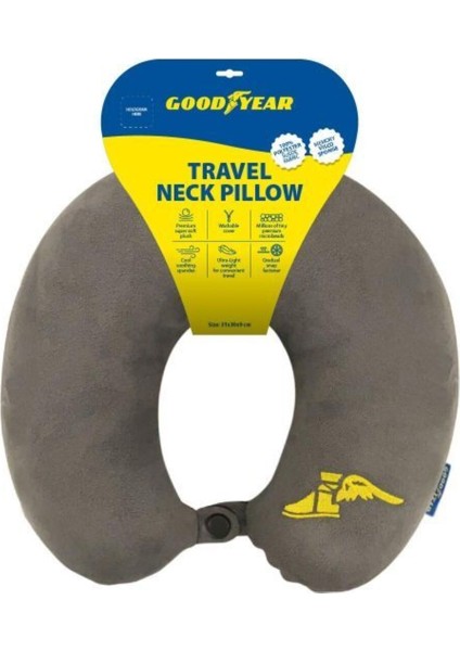 Good Year Visco Sünger Kademeli Çıtçıtlı Boyunluk 31*30*9 Seyahat Yastığı