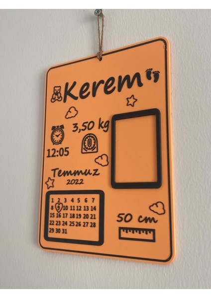 Kişiye Özel Yenidoğan Bebek Doğum Panosu | Isimli, Fotoğraflı, Tarihli Estetik Duvar Süsü fiyatları