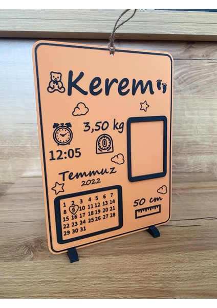 Kişiye Özel Yenidoğan Bebek Doğum Panosu | Isimli, Fotoğraflı, Tarihli Estetik Duvar Süsü modelleri