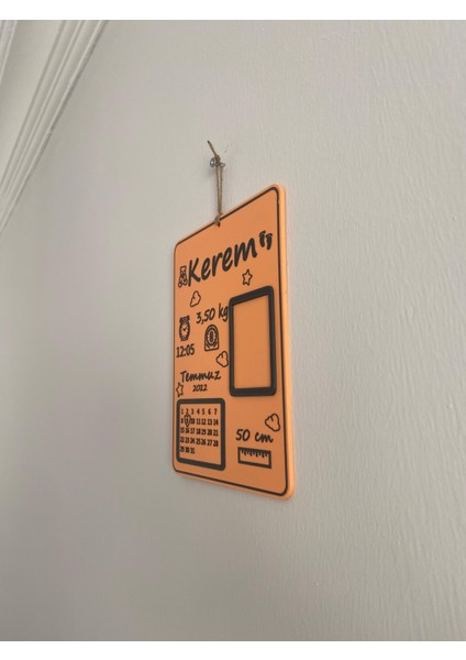 Kişiye Özel Yenidoğan Bebek Doğum Panosu | Isimli, Fotoğraflı, Tarihli Estetik Duvar Süsü fırsatları