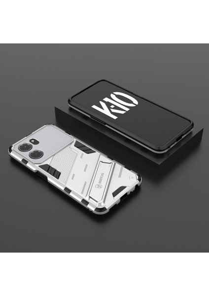 Oppo K10 5g (Çin) Için Düşmeye Karşı Destekli Ayak Fonksiyonlu Kombo Pc + Tpu Kılıf Çift Katmanlı Koruyucu Cep Telefonu Kabuğu-Beyaz (Yurt Dışından) indirimleri