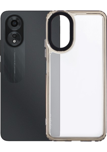 Oppo A38 4g Darbeye Dayanıklı Kılıf Hd Şeffaf Pc+Tpu Telefon Kılıfı-Şeffaf Siyah (Yurt Dışından)