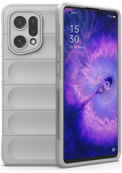 Oppo Find X5 Darbeye Dayanıklı Esnek Yumuşak Tpu Kaymaz Kenar Cep Telefonu Koruyucu Sağlam Arka Kılıf-Açık Gri (Yurt Dışından)