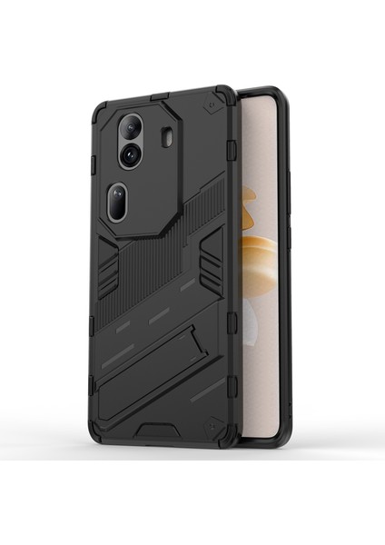 Oppo RENO11 Pro 5g (Global) Kılıf Pc + Tpu Kickstand Koruyucu Telefon Kılıfı-Siyah (Yurt Dışından)